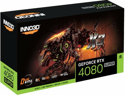 Inno3D GeForce RTX 4080 SUPER X3 | 16GB GDDR6X VRAM | Videokaart | GPU | Nvidia