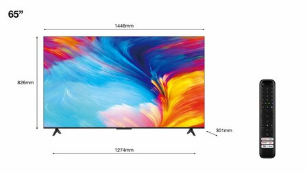 TCL P63 Series P635 165,1 cm (65&quot;) 4K Ultra HD Smart TV Wifi Zwart RETURNED