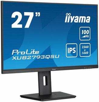 iiyama ProLite XUB2793QSU-B6 LED display 68,6 cm (27&quot;) 2560 x 1440 Pixels Quad HD Zwart