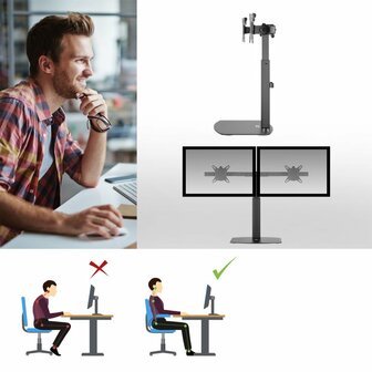 ACT AC8332 flat panel bureau steun 68,6 cm (27&quot;) Vrijstaand Zwart RENEWED