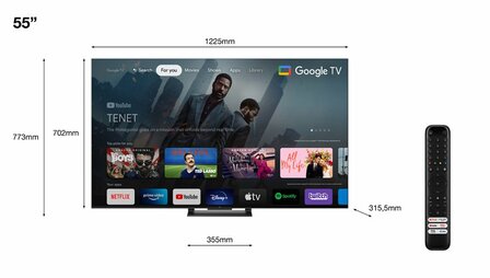 TCL C74 Series 55C749 tv 139,7 cm (55&quot;) 4K Ultra HD Smart TV Wifi Zwart 1000 cd/m&sup2;