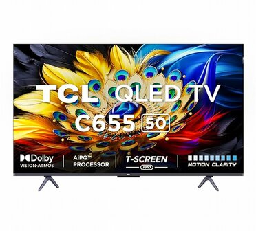 TCL C65 50C655 50&quot; 4K Ultra HD QLED Smart TV - WiFi, HDR, Titanium Design