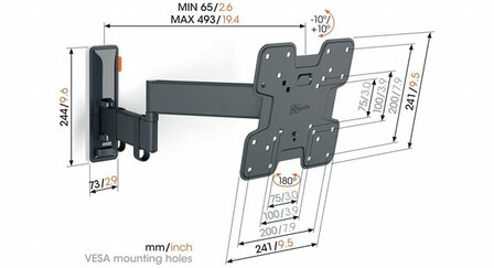 Vogels TVM 3245 Zwart