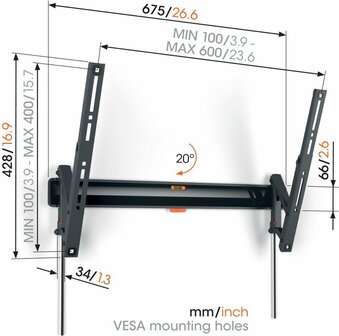 Vogels TVM 3615 BLACK