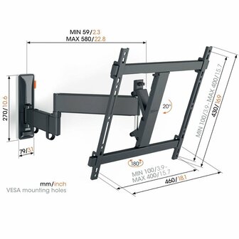 Vogels TVM 3445 Zwart