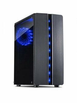 Case Inter-Tech Thunder ATX Mini Tower Zw. Blue light Acr.