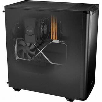 be quiet! PURE BASE 501 Black &ndash; Midi Tower PC Behuizing | Stijlvol &amp; Stil | ATX-ondersteuning | 2x 140mm Ventilatoren