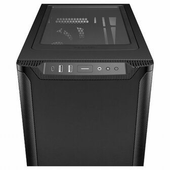 be quiet! PURE BASE 501 Black &ndash; Midi Tower PC Behuizing | Stijlvol &amp; Stil | ATX-ondersteuning | 2x 140mm Ventilatoren