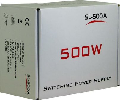 Inter-Tech SL-500A power supply unit 500 W 20+4 pin ATX ATX Grijs