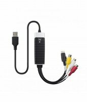 Ewent EW3706 USB 2.0 S-Video/Composite AV Zwart, Grijs, Rood, Wit, Geel kabeladapter/verloopstukje