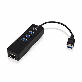 Ewent USB 3.1 Gen 1 (USB 3.0) Hub 3 port with Gigabit netw.