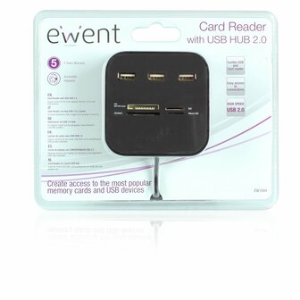 Ewent EW1044 USB 2.0 Zwart geheugenkaartlezer