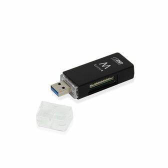 Ewent EW1072 USB 3.0 (3.1 Gen 1) Type-A Zwart geheugenkaartlezer