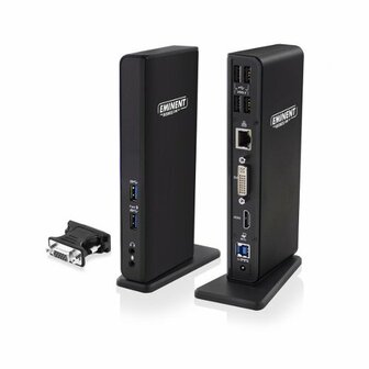 Eminent EM1500 USB 3.0 (3.1 Gen 1) Type-A notebook dock &amp; poortreplicator