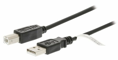 Valueline VLCT60100B20 2m USB B USB A Mannelijk Mannelijk Zwart USB-kabel