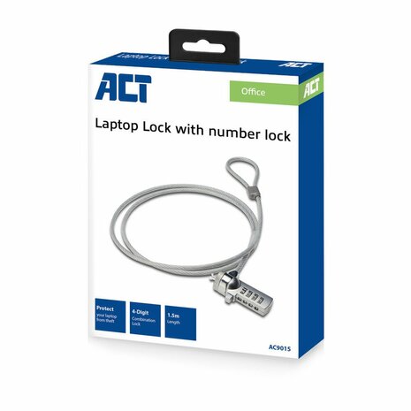 ACT AC9015 kabelslot Zilver 1,5 m