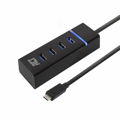 ACT AC6415 interface hub USB 3.2 Gen 1 (3.1 Gen 1) Type-C 5000 Mbit/s Zwart