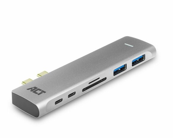 ACT AC7025 USB-C Thunderbolt™ 3 naar HDMI multiport adapter 4K, USB hub, cardreader en PD pass through