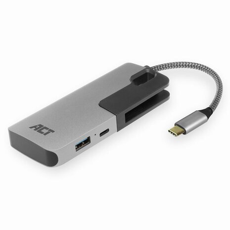 ACT AC7052 USB-C Hub 3 port met cardreader en PD pass through