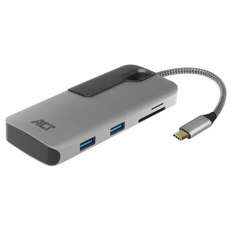 ACT AC7052 USB-C Hub 3 port met cardreader en PD pass through