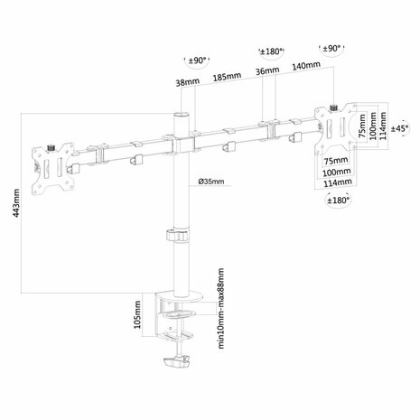 Neomounts by Newstar flatscreen bureausteun