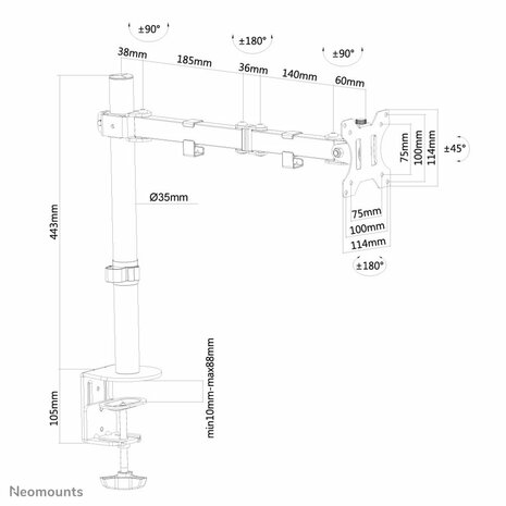 Neomounts by Newstar monitor bureausteun