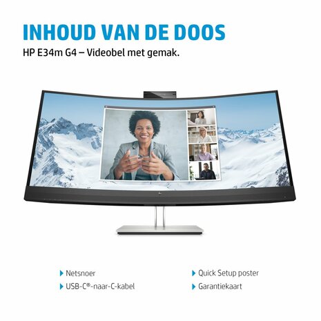 HP E34m G4 86,4 cm (34") 3440 x 1440 Pixels Wide Quad HD Zwart