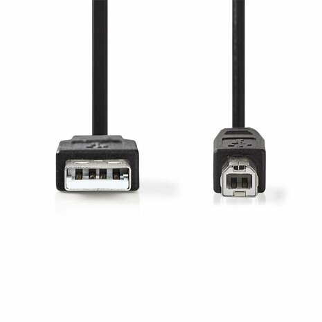 Nedis CCGT60100BK20 USB-kabel 2 m USB 2.0 USB A USB B Zwart