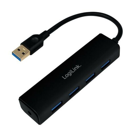 LogiLink UA0295 interface hub USB 3.2 Gen 1 (3.1 Gen 1) Type-A 5000 Mbit/s Zwart