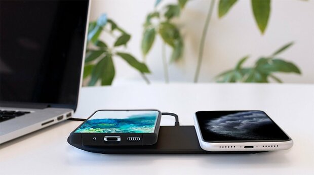 Mobiparts Dual Fast Wireless Charging Pad Black