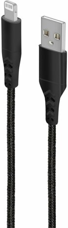 Mobiparts Apple Lightning to USB Braided Cable 2A 1m Black