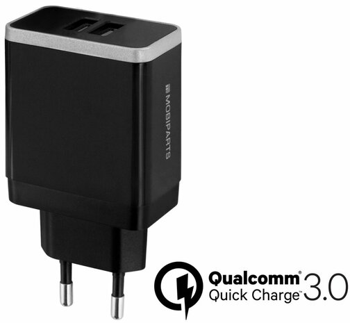 Mobiparts Quick Charge Wall Charger Dual USB 4.6A Black