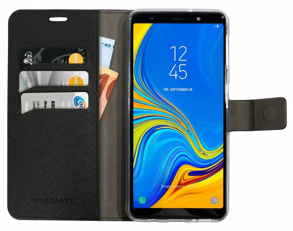 Mobiparts Saffiano Wallet Case Samsung Galaxy A7 (2018) Black