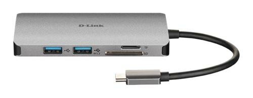 D-Link DUB-M610 notebook dock & poortreplicator Bedraad USB 3.2 Gen 1 (3.1 Gen 1) Type-C Aluminium, Zwart