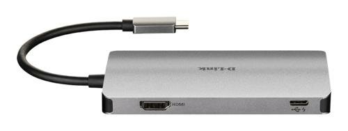 D-Link DUB-M610 notebook dock & poortreplicator Bedraad USB 3.2 Gen 1 (3.1 Gen 1) Type-C Aluminium, Zwart