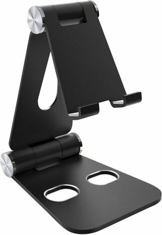 Mobiparts Phone Stand Holder Metal maat M - Zwart