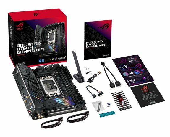 ASUS ROG STRIX B760-I GAMING WIFI | Socket LGA 1700 | Intel B760 | 2xDDR5 | Mini-ITX | Moederbord