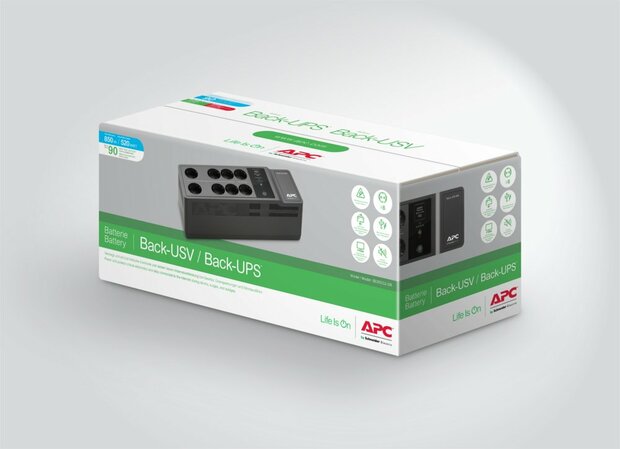 APC Back-UPS BE850G2-GR - Noodstroomvoeding 8x stopcontact, 850VA, 2 USB opladers, 1 USB datapoort