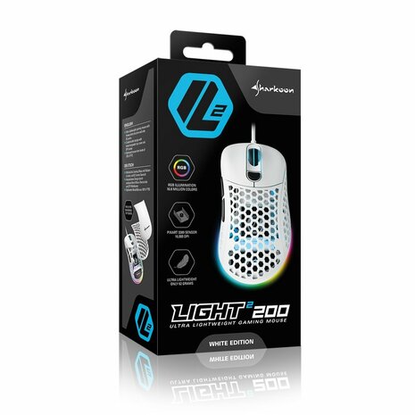 Sharkoon Light² 200 muis Ambidextrous USB Type-A Optisch 16000 DPI