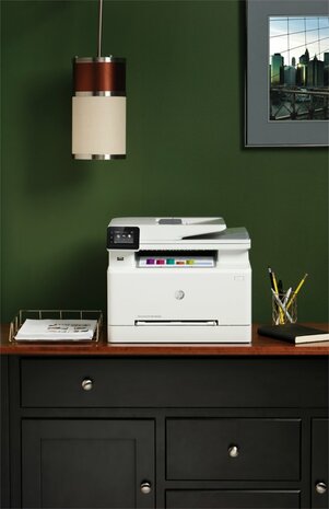 HP Color LaserJet Pro MFP M283fdw, Printen, kopiëren, scannen, faxen, Printen via USB-poort aan voorzijde; Scannen naar e-mail; Dubbelzijdig printen; ADF voor 50 vel ongekruld