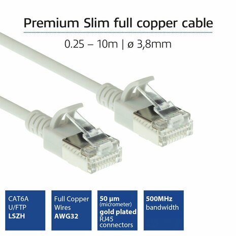 ACT DC7001 netwerkkabel Grijs 1 m Cat6a U/FTP (STP)