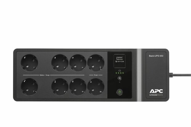 APC Back-UPS BE650G2-GR - Noodstroomvoeding 8x stopcontact, 650VA, 1 USB oplader, 1 USB datapoort