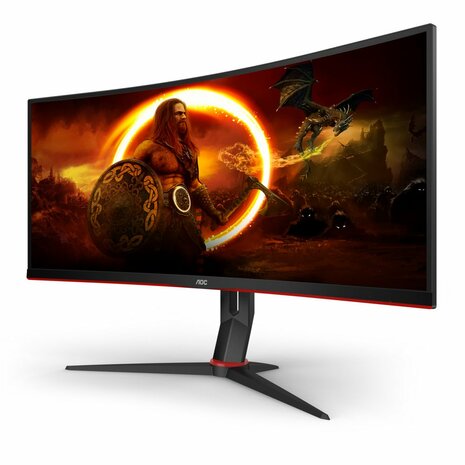 AOC G2 CU34G2X/BK computer monitor 86,4 cm (34") 3440 x 1440 Pixels Quad HD LED Zwart, Rood