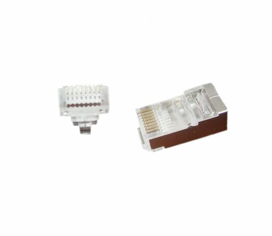 Gembird LC-PTF-01/10 kabel-connector RJ-45 Bruin, Zilver, Transparant