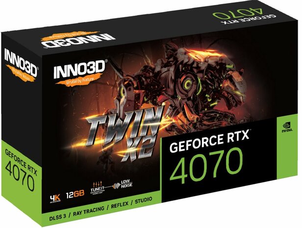 Inno3D N40702-126X-185252N videokaart NVIDIA GeForce RTX 4070 12 GB GDDR6X