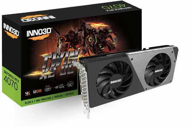 Inno3D N40702-126XX-185252N videokaart NVIDIA GeForce RTX 4070 12 GB GDDR6X