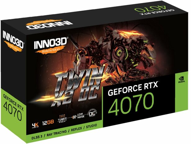 Inno3D N40702-126XX-185252N videokaart NVIDIA GeForce RTX 4070 12 GB GDDR6X