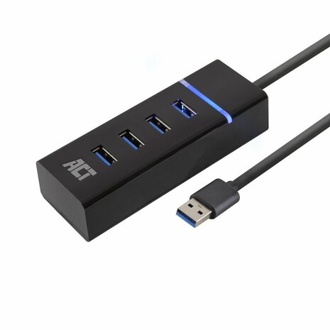 ACT AC6300 interface hub USB 3.2 Gen 1 (3.1 Gen 1) Type-A 5000 Mbit/s Zwart