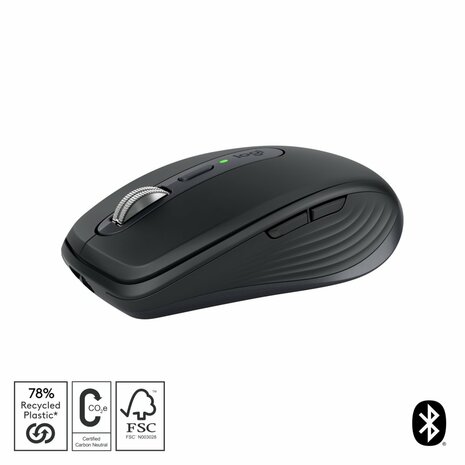 Logitech MX Anywhere 3S muis Rechtshandig RF-draadloos + Bluetooth Laser 8000 DPI