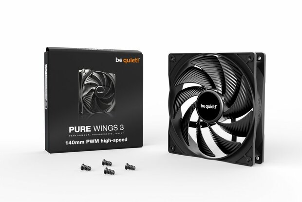 be quiet! Pure Wings 3 140mm PWM high-speed Computer behuizing Ventilator 14 cm Zwart 1 stuk(s)